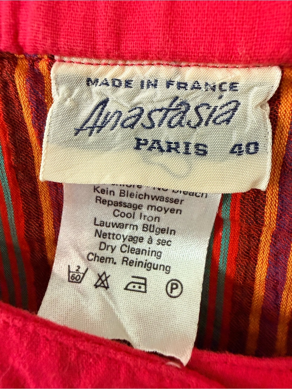 Vintage Anastasia Paris Francois Viannay Cotton Striped Tank Top France 40 - Picture 2 of 5